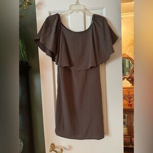 KLD Signature One Shoulder Dress in Brown